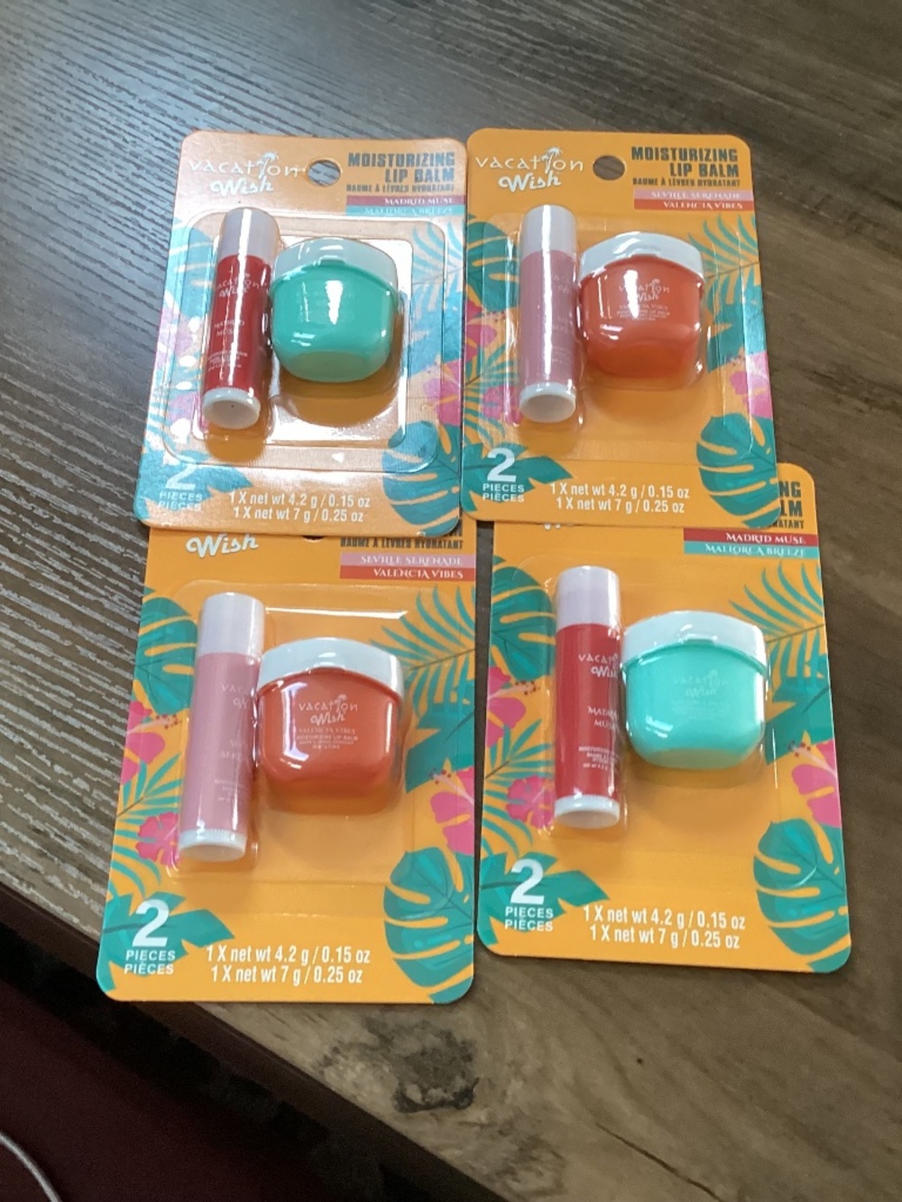 Vacation Wish Moisturizing Lip Balm Bundle 4 Pack New